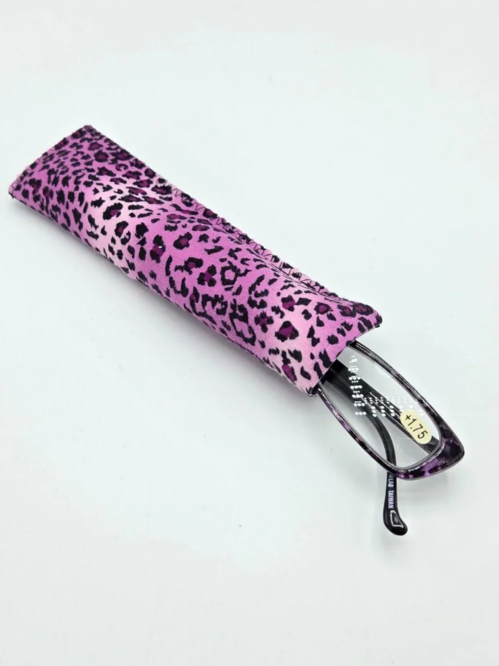 Reading Glasses with Matching Case - Purple Leopard Print